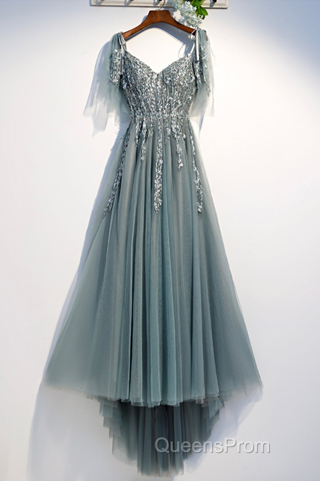 Purple Tulle Lace Long Evening Prom Dress, A-Line Evening Party Dress