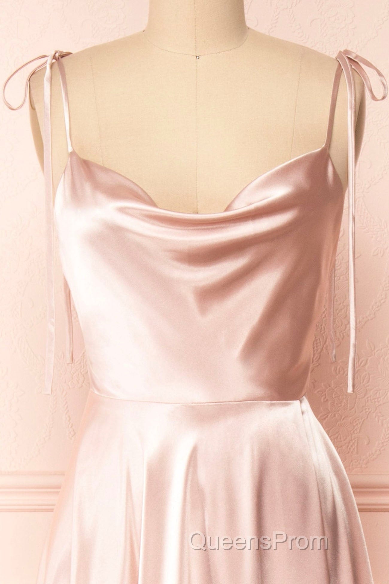 Simple Satin Long Evening Prom Dress, A-Line Formal Evening Dress