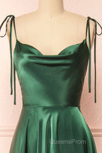Simple Satin Long Evening Prom Dress, A-Line Formal Evening Dress