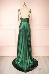 Simple Satin Long Evening Prom Dress, A-Line Formal Evening Dress