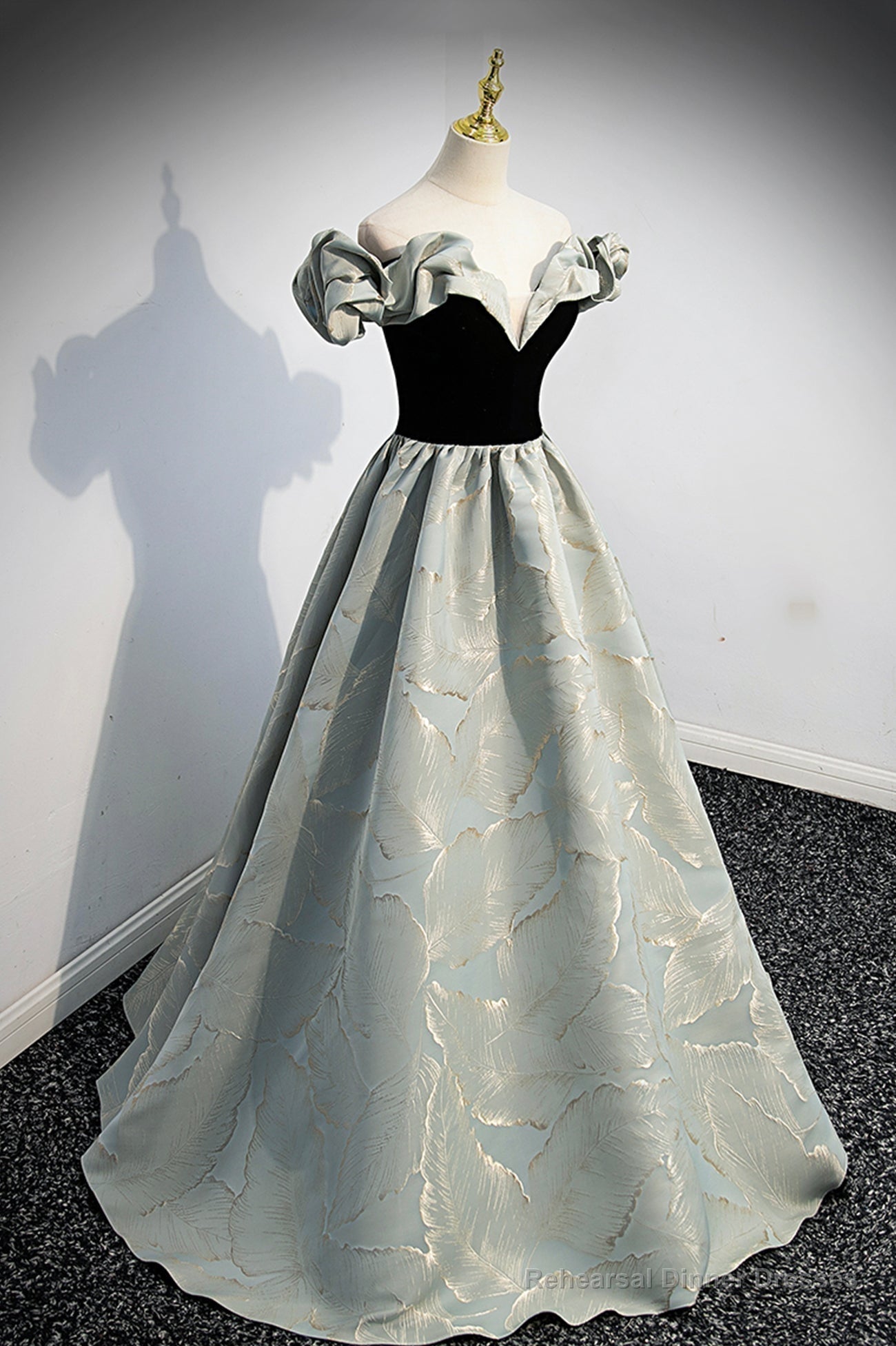 Off the Shoulder Satin Long Prom Dress, A-Line Evening Dress Secondary image