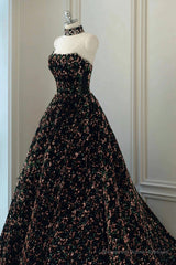 Stylish Sequins Long Prom Dress, A-Line Party Dress