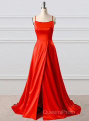 A-Line Evening Prom Dress Side Split Evening Dress