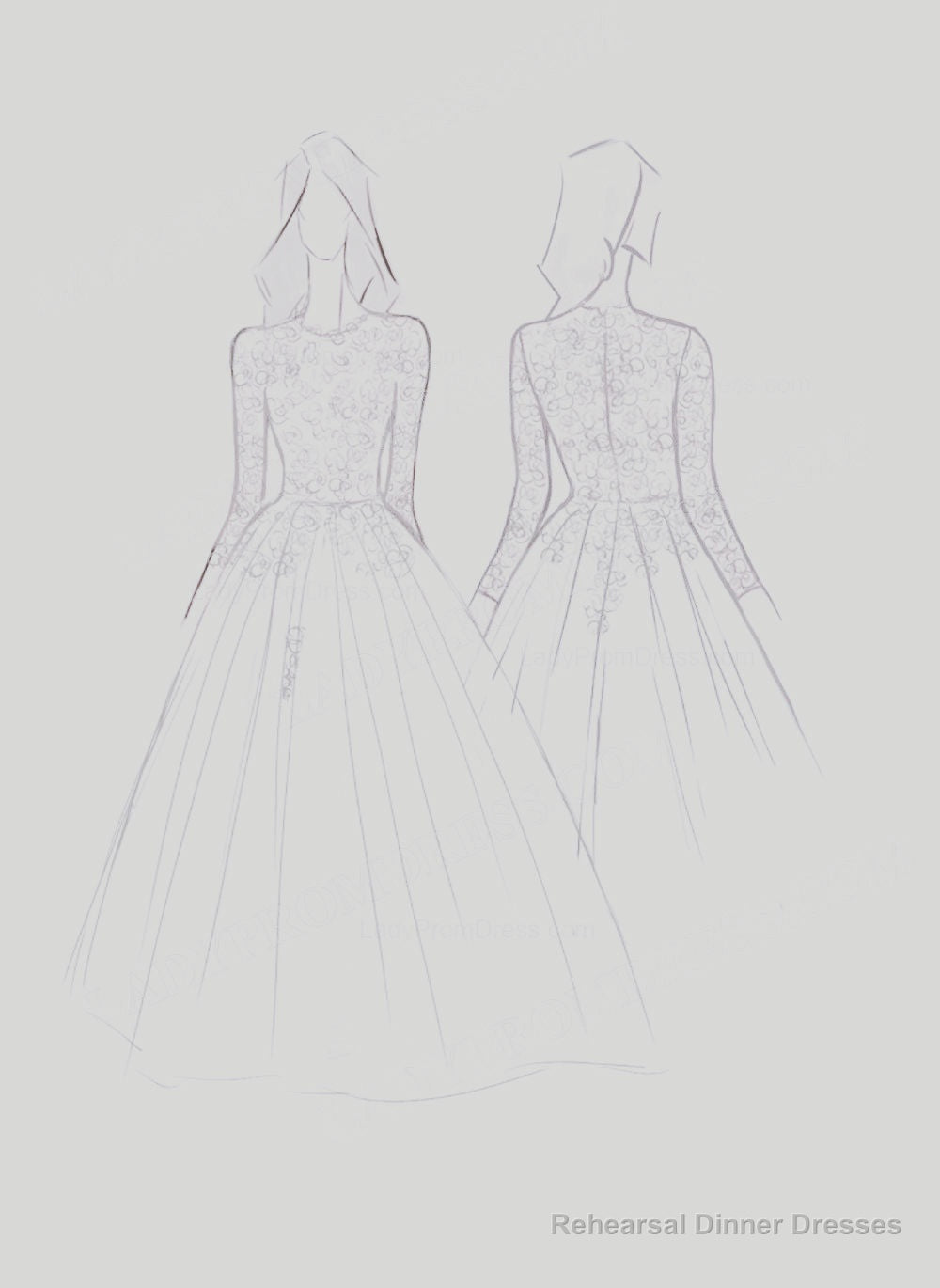 2025 Newest A Line Long Sleeves Tulle With Appliques Wedding Dresses Secondary image