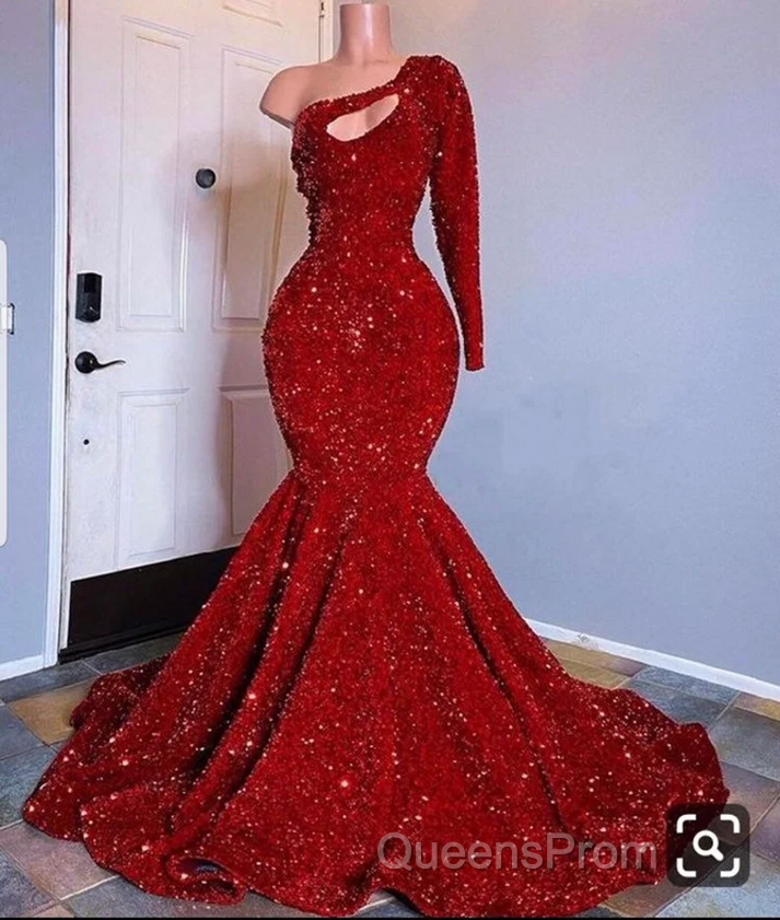 Blue sequin mermaid Evening Prom Dress, shimmery African women party Dress