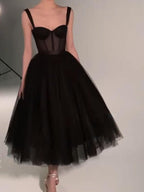 Black Fashion Sweetheart Neck Long Tulle Teen Classy Prom Dress Tulle Classy Dress Classy Evening Gown Graduation Party