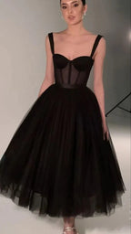 Black Fashion Sweetheart Neck Long Tulle Teen Classy Prom Dress Tulle Classy Dress Classy Evening Gown Graduation Party