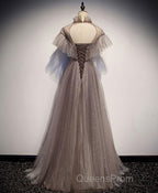 Unique Tulle Long Evening Prom Dress, Tulle Evening Dress