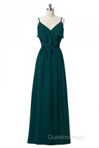 Mauve Pink Chiffon Spaghetti Straps Ruffled A-Line Bridesmaid Dress