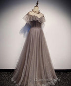 Unique Tulle Long Evening Prom Dress, Tulle Evening Dress