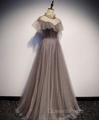 Unique Tulle Long Evening Prom Dress, Tulle Evening Dress