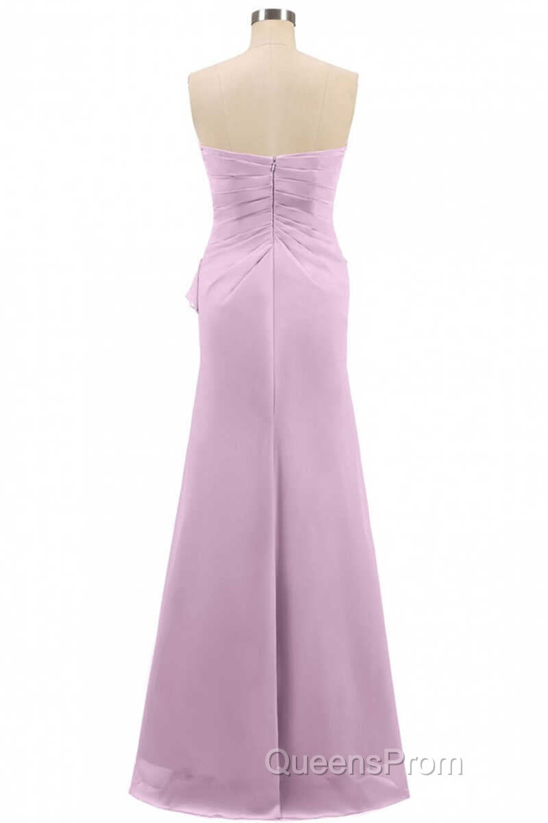 Pink Strapless Ruffled Mermaid Long Bridesmaid Dress Secondary image