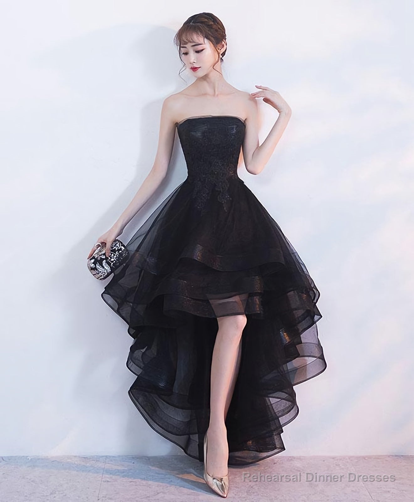 Black Tulle Lace Short Prom Dress, Black Tulle Homecoming Dress, 1 Main image