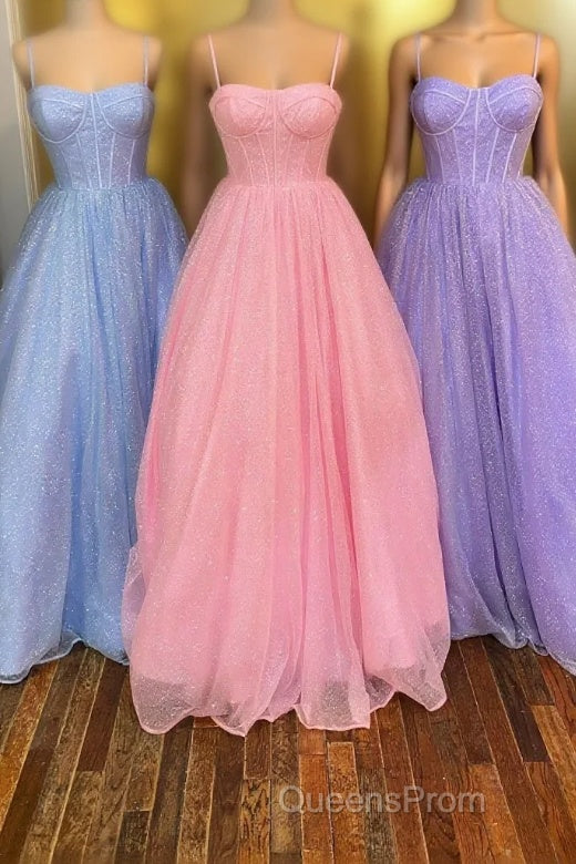 Princess Light Blue A-line Straps Long Evening Prom Gown Main image