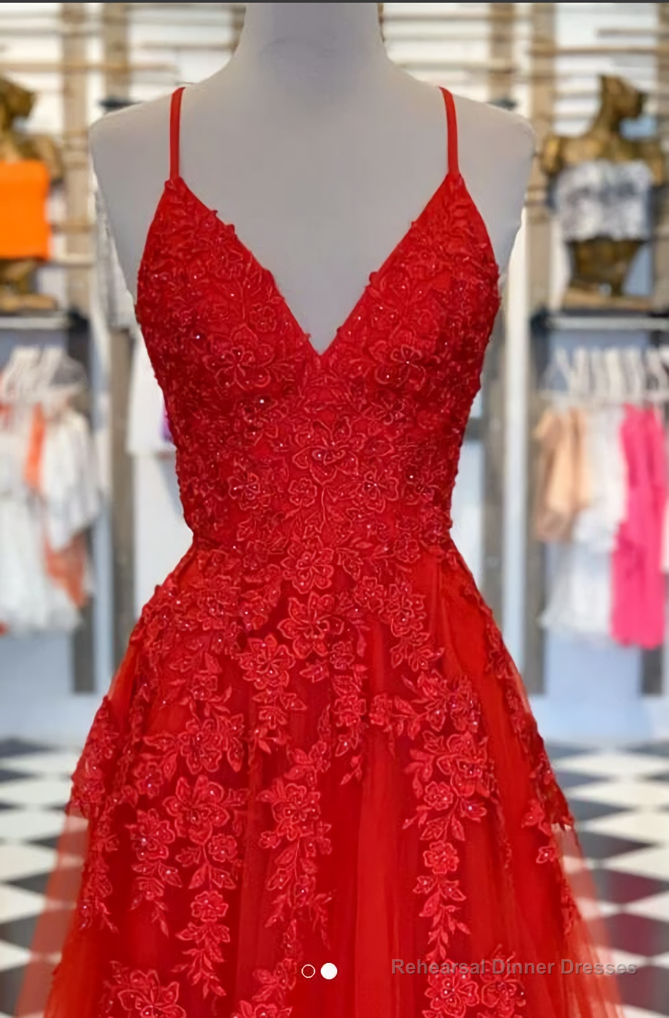 Red Lace Prom Dress, Prom Dresses, Evening Dress Formal Gown Graduation Party Dress, 2693 Secondary image