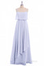 Lavender Chiffon Spaghetti Straps Ruffled A-Line Long Dress
