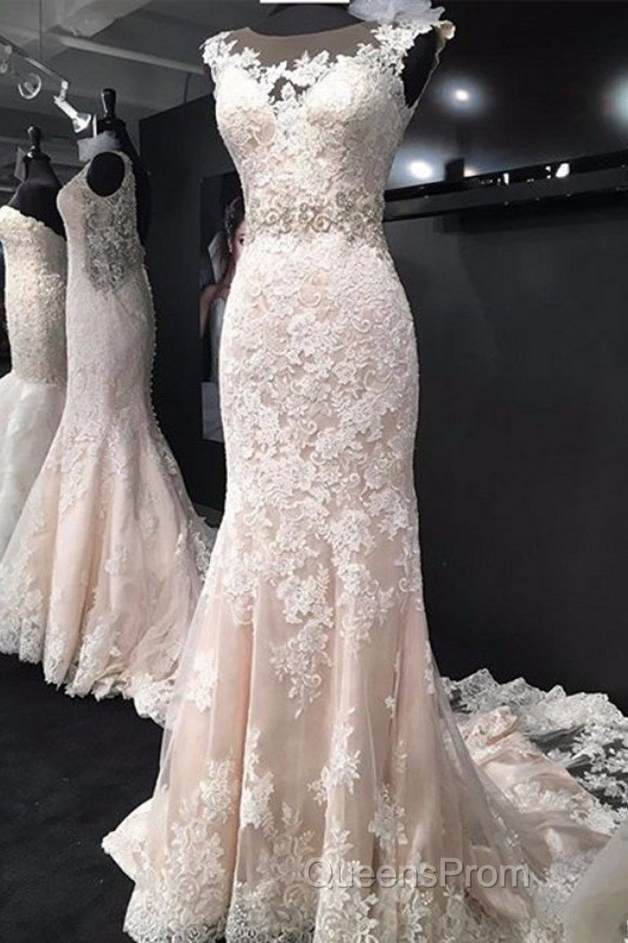 Charming Mermaid Trumpet Sleeveless Lace Appliques Wedding Dress Secondary image
