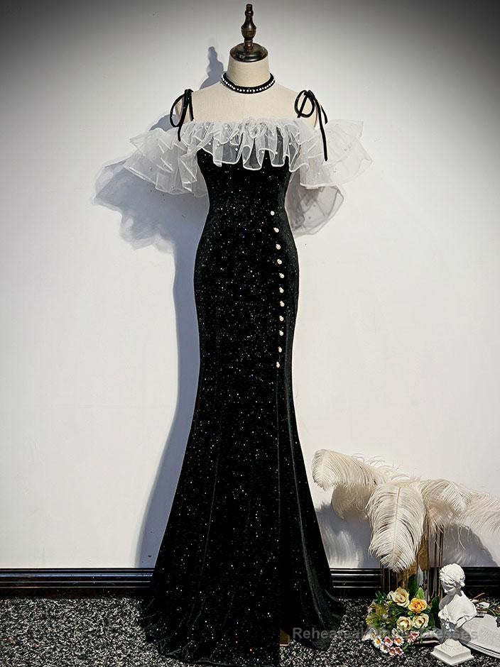 Black mermaid long prom dress, black evening dress Secondary image
