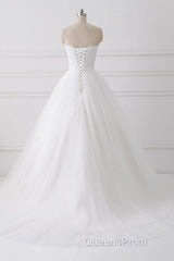 Ball Gown Strapless Sleeveless Lace Up Wedding Dress
