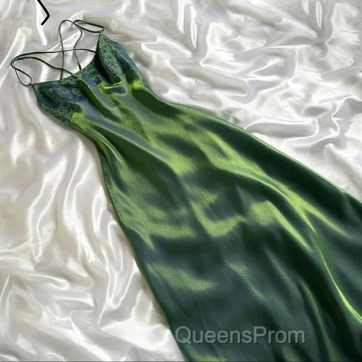 Vintage Green Simple Long Party Dress Main image