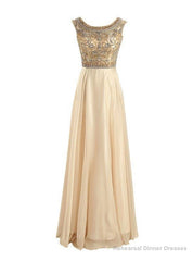 Floor-Length/Long A-Line/Princess Beading Floor-Length/Long Chiffon Prom Dresses