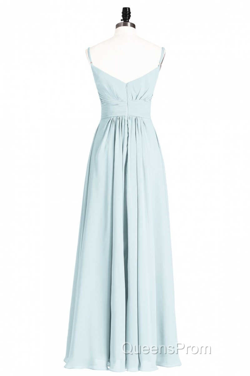 Mint Green Chiffon Twist Front A-Line Long Bridesmaid Dress Secondary image