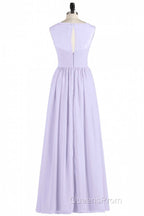 Lavender Chiffon Sweetheart Cutout Back A-Line Long Bridesmaid Dress