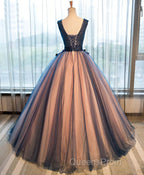 Tulle V Neck Long Evening Prom Gown Tulle Evening Gown