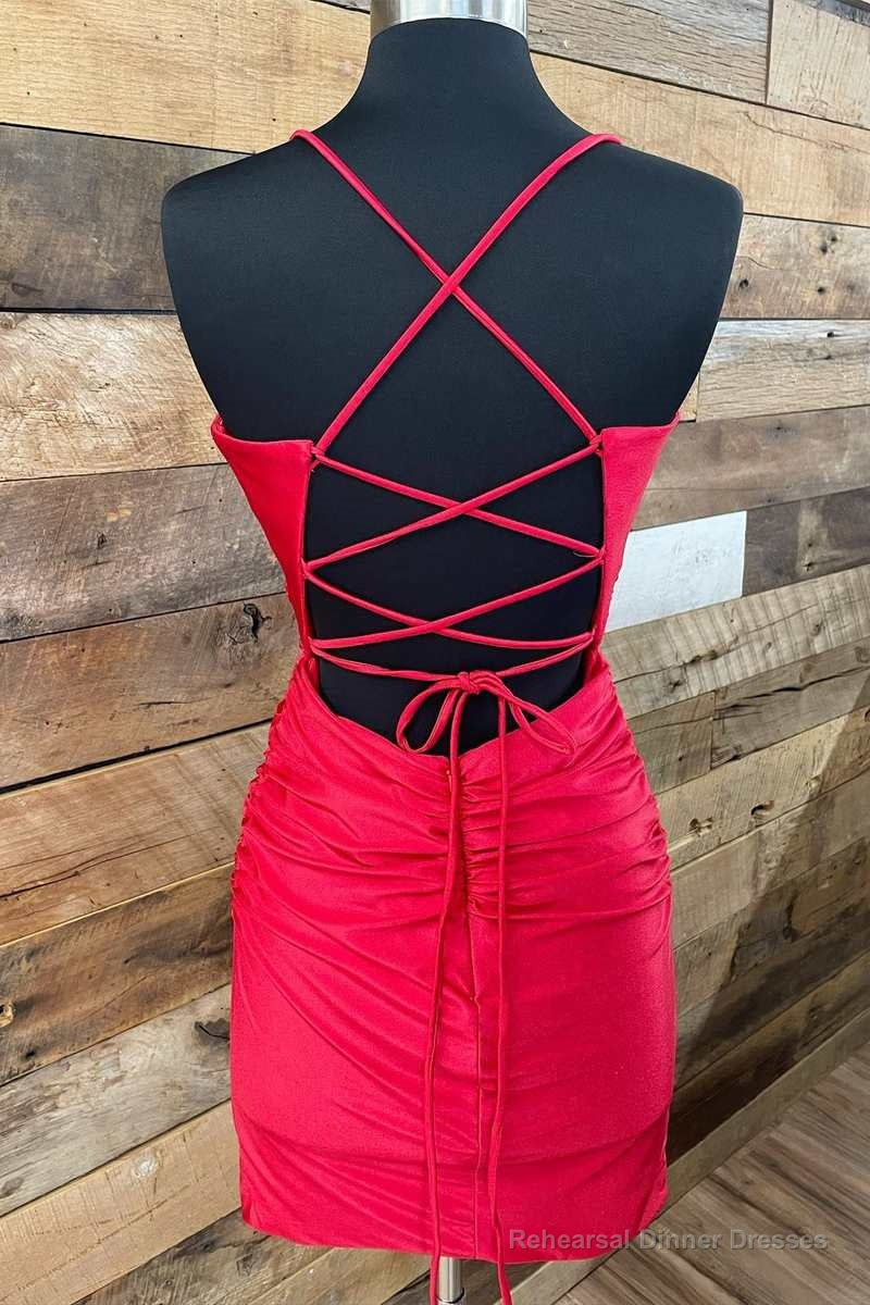 Barbie Pink Surplice Neck Lace-Up Short Homecoming Dress Secondary image