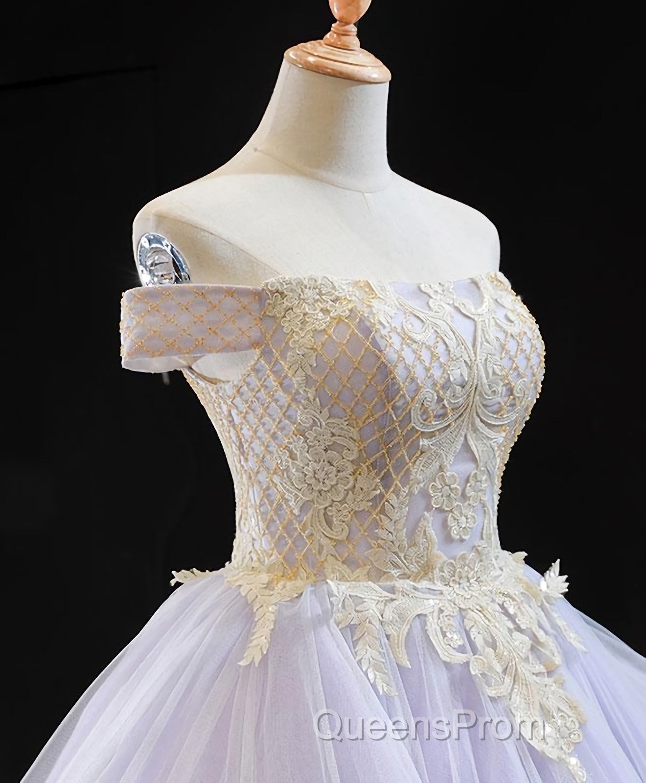 Purple Tulle Lace Long Evening Prom Gown Lace Tulle Long Evening Dress Secondary image