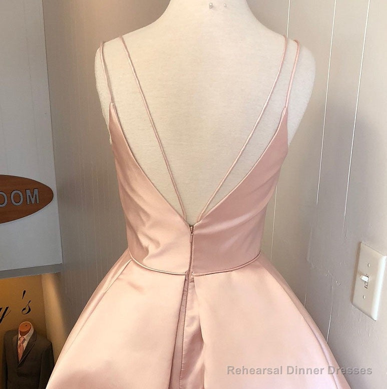 V Neck Straps Short Pink Homecoming Dress Secondary image