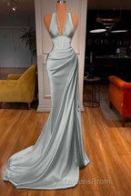 Halter V-Neck Mermaid Evening Prom Dress Elegant