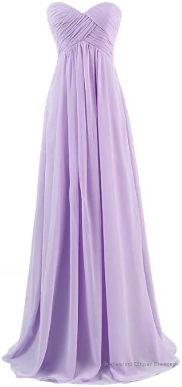 Sweetheart Bridesmaid Chiffon Prom Dress Long Evening Gown Main image