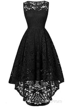 Sleeveless Hi-Low Lace Lavender Party Dress