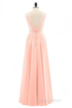 Pearl Pink Backless A-Line Long Bridesmaid Dress