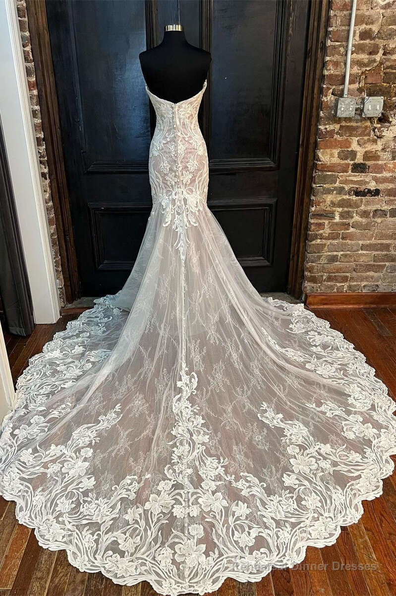 Ivory Strapless Mermaid Long Wedding Dress Secondary image