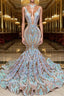 Chic Sequins Mermaid Evening Prom Dress Sparkle Evening Dress On Sale