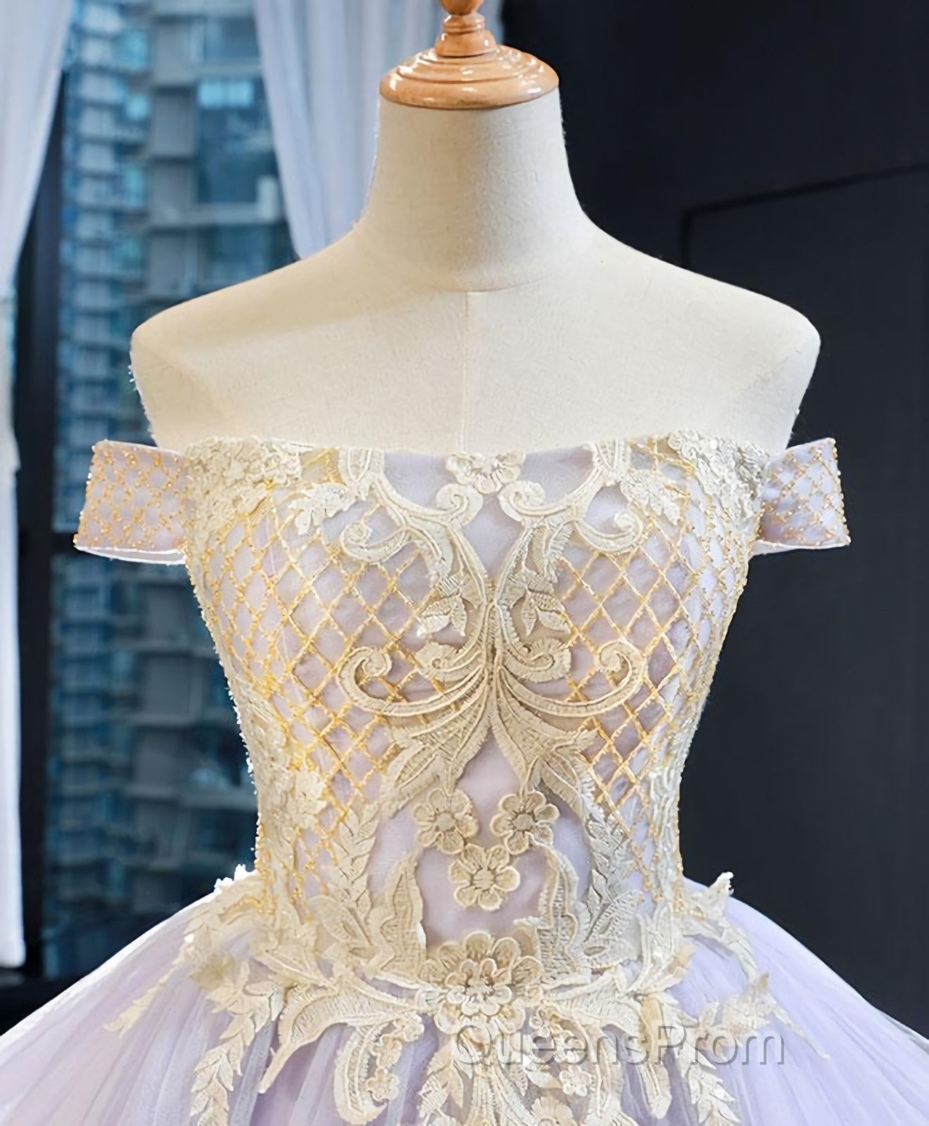 Purple Tulle Lace Long Evening Prom Gown Lace Tulle Long Evening Dress