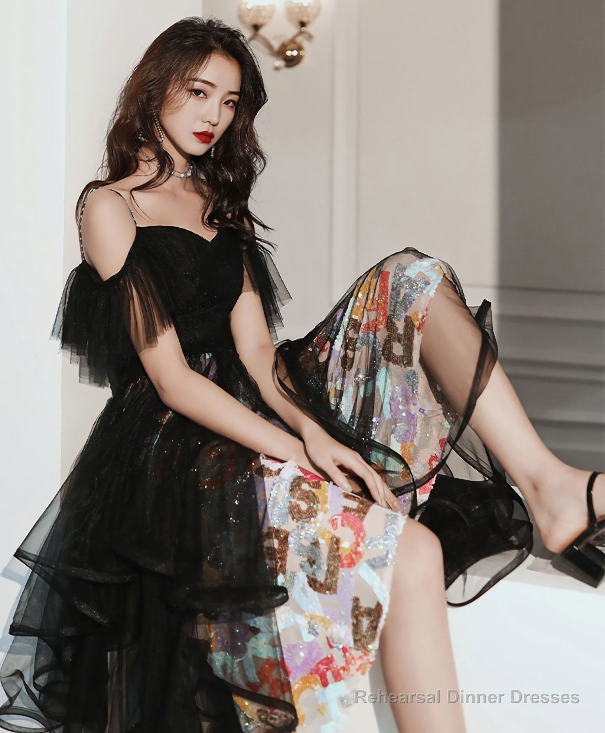 Black Tulle Short Prom Dress, Black Homecoming Dress Secondary image