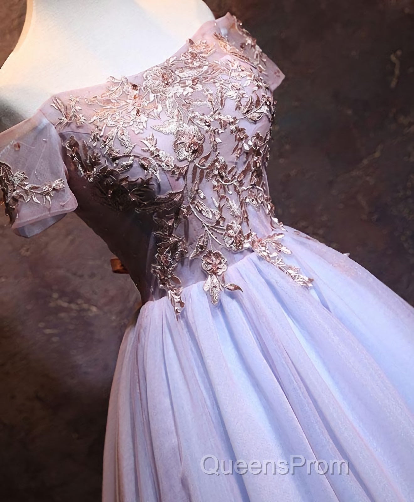 Cute Lace Applique Tulle Short Evening Prom Dress, Homecoming Dress