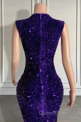Sequined Sleeveless Mermaid Evening Prom Dress with Beadings
