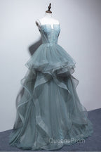 New Arrival Spaghetti Straps Tulle Long Formal Evening Prom Dress, Charming Evening Party Dress