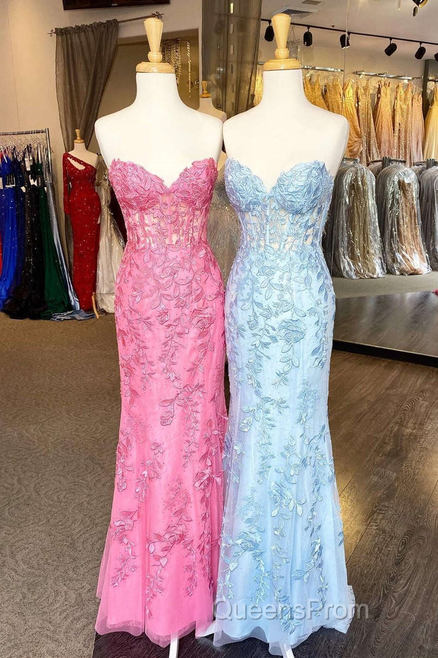 Sweetheart Mermaid Long Evening Prom Dress with Lace Appliques Secondary image