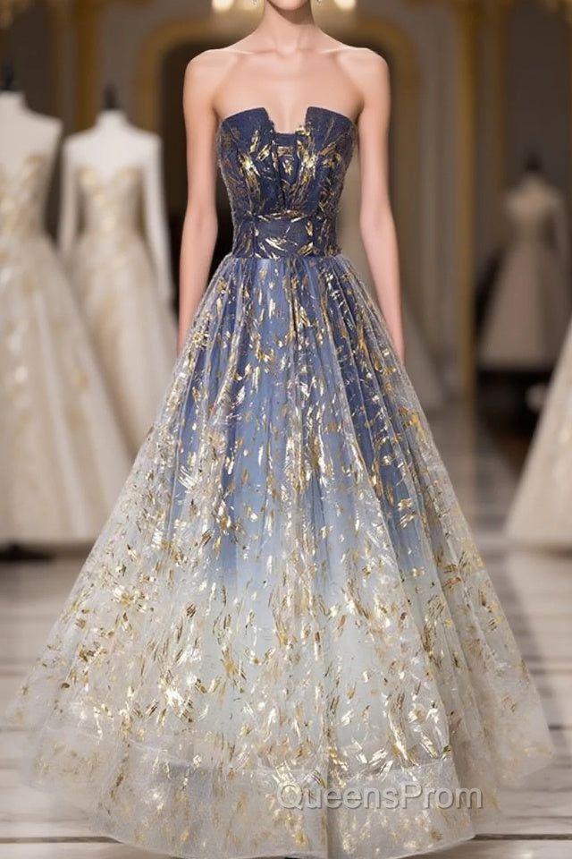 Unique Tulle Lace Long Evening Prom Dress, Tulle Lace Formal Dress, 2 Main image