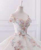 White Sweetheart Off Shoulder Lace Long Evening Prom Dress, White Evening Dress