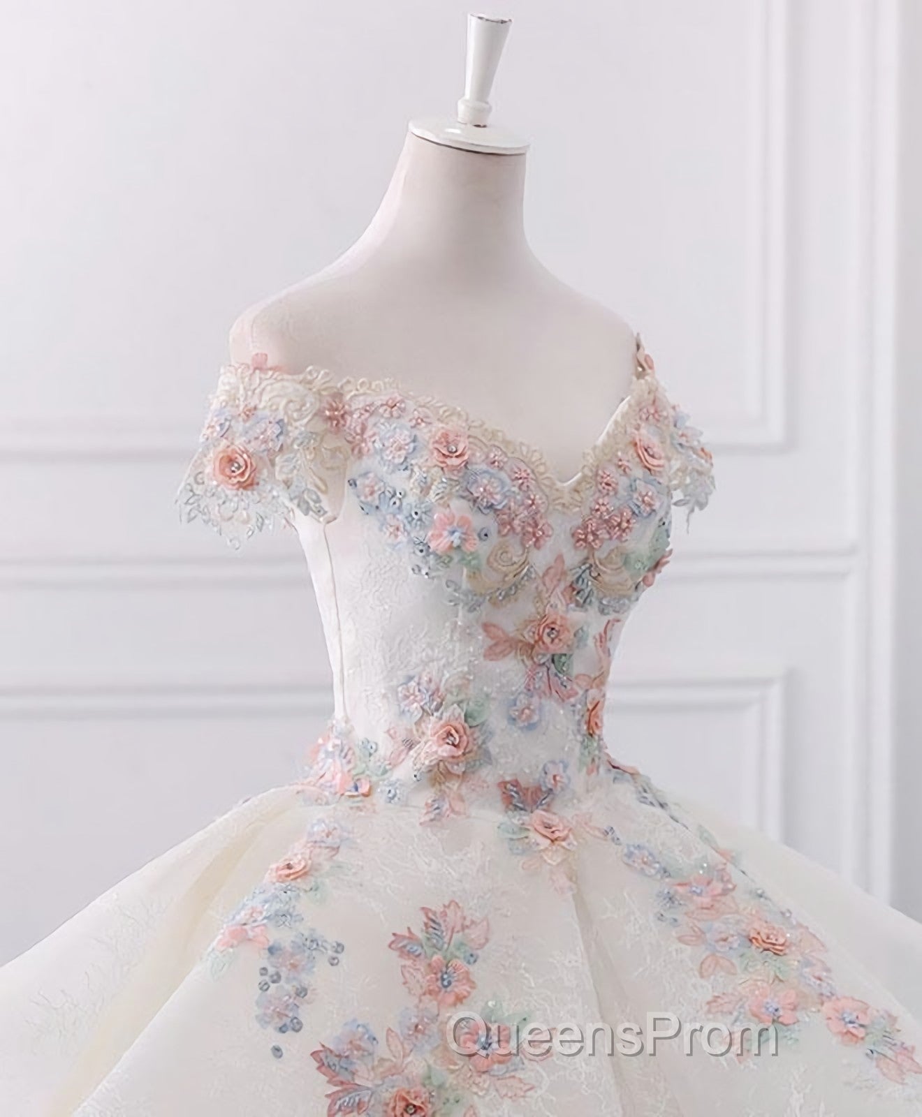 White Sweetheart Off Shoulder Lace Long Evening Prom Dress, White Evening Dress