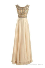 Floor-Length/Long A-Line/Princess Beading Floor-Length/Long Chiffon Prom Dresses