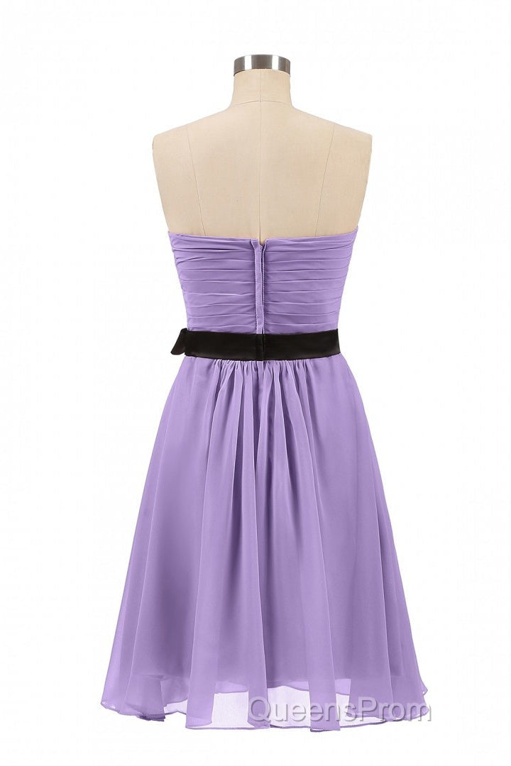 Lavender Strapless Tie-Side Short Bridesmaid Dress Secondary image