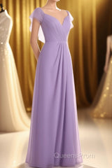 Lavender Sweetheart Ruffled A-Line Long Bridesmaid Dress