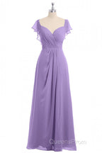 Lavender Sweetheart Ruffled A-Line Long Bridesmaid Dress